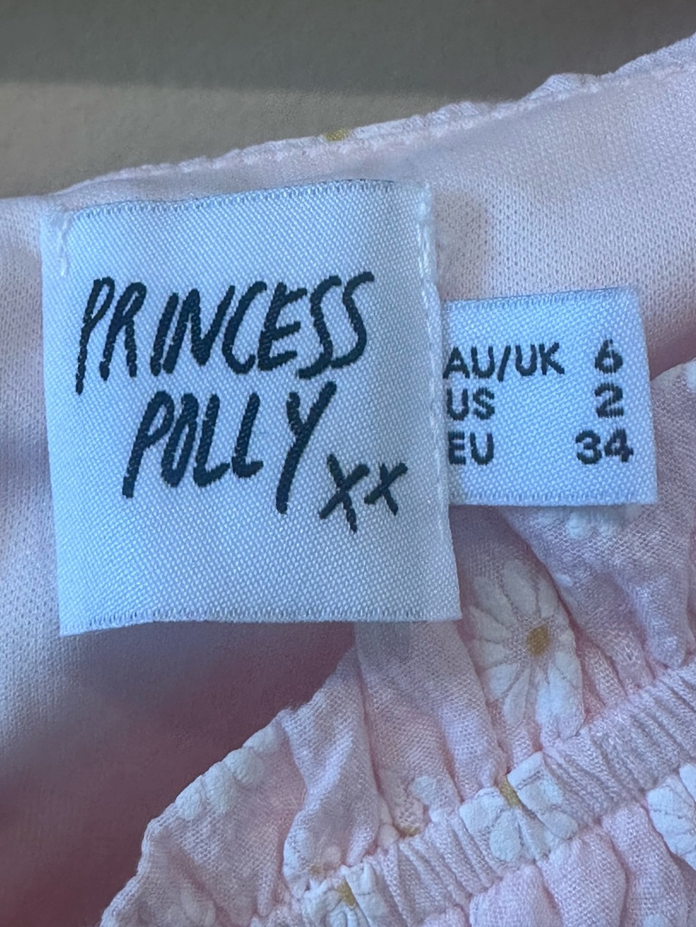 Princess Polly Pink Daisy Ruched Mini Dress Cottagecore Coquette US 2 - Picture 7 of 7